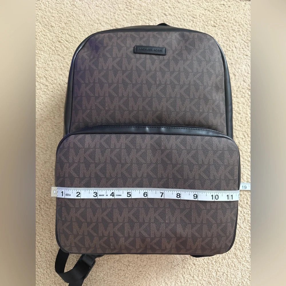 Michael Kors MK Brown Logo Backpack Large Travel Laptop Bag NWT Unisex